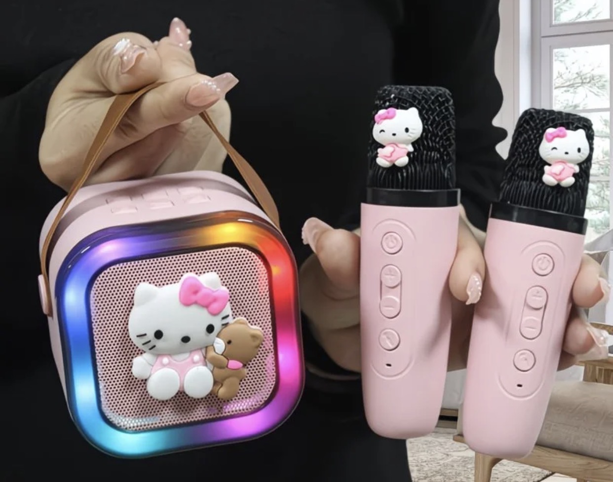 Multifunctional speaker with 2 microphones